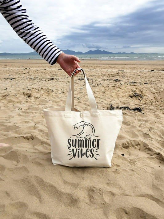 Extra Large Tote. Beach Bag. Organic Tote Bag. Natural Canvas Bag. Bag For LIfe. Canvas Tote Bag. SUMMER VIBES.