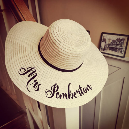 Personalized Sun Hat. Wide Brimed Hat. Sun Straw Hat. Summer Hat. Beach Sun Hat.