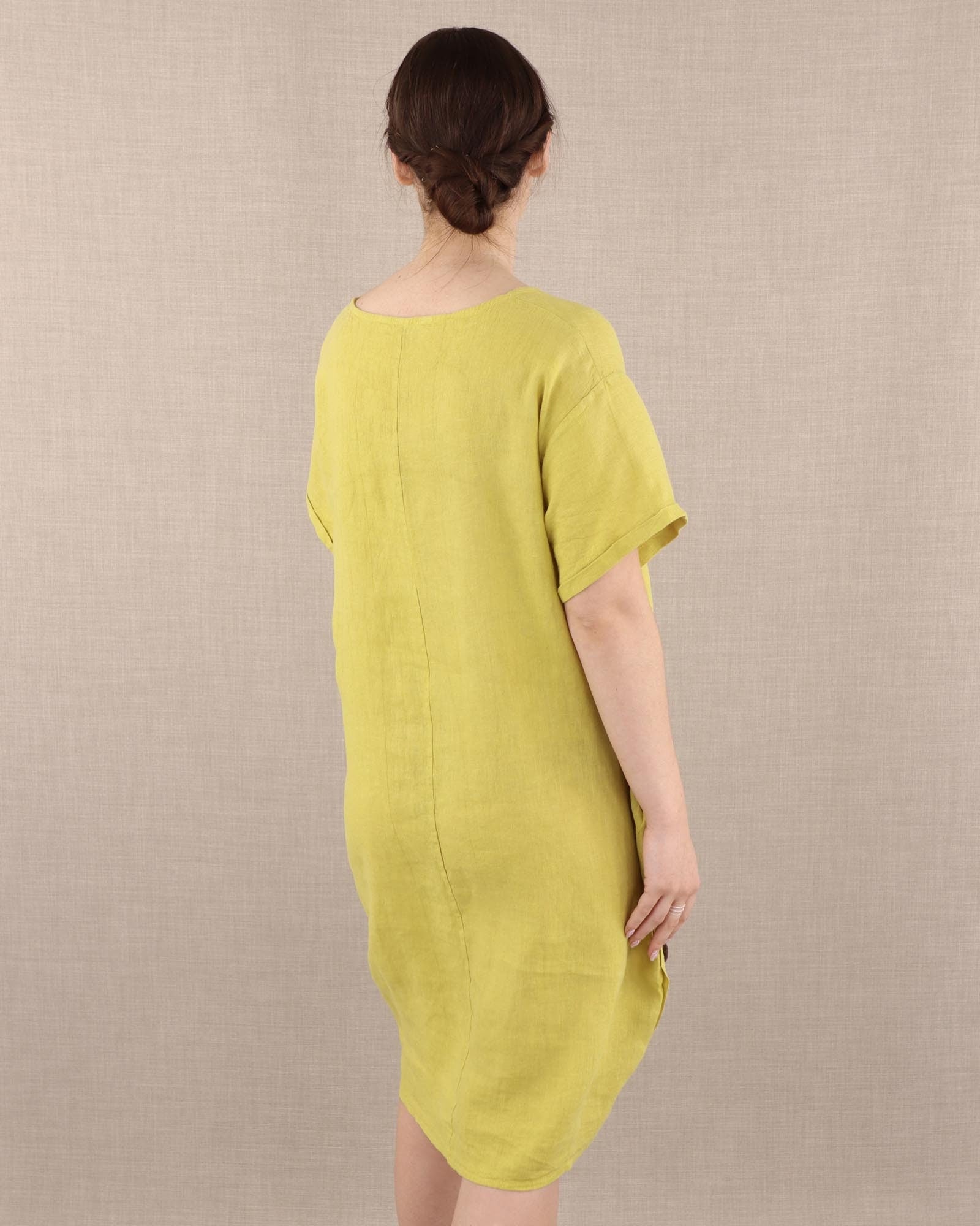 Short linen clearance dress